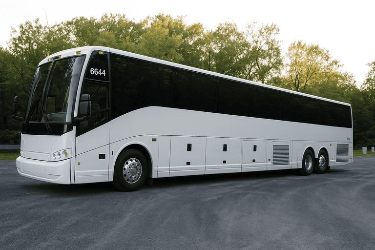 exterior of Charter Bus Rental Norman coach bus